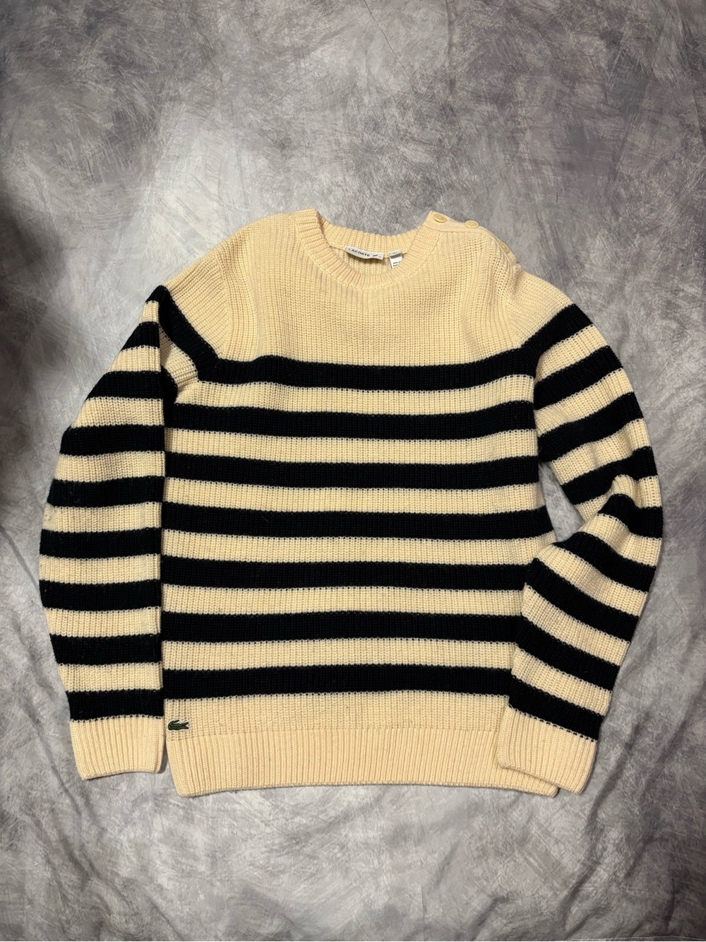 Lacoste Stitched Logo Wool Sweater